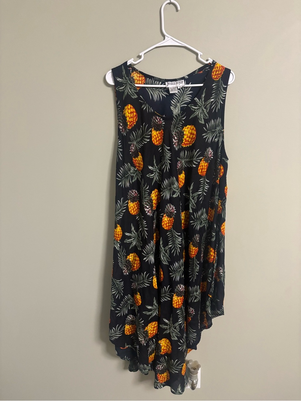 Jessic Howard Size 3X Pineapple Printed Midi Dress Resort Vacation Beach Hawaii